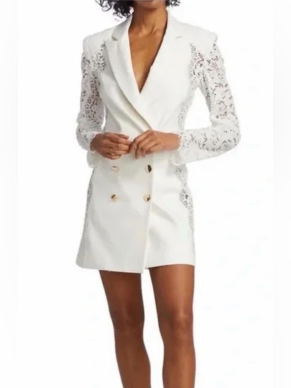 NEW RAMY BROOK Shay Double Breasted Blazer Dress Ivory NWT